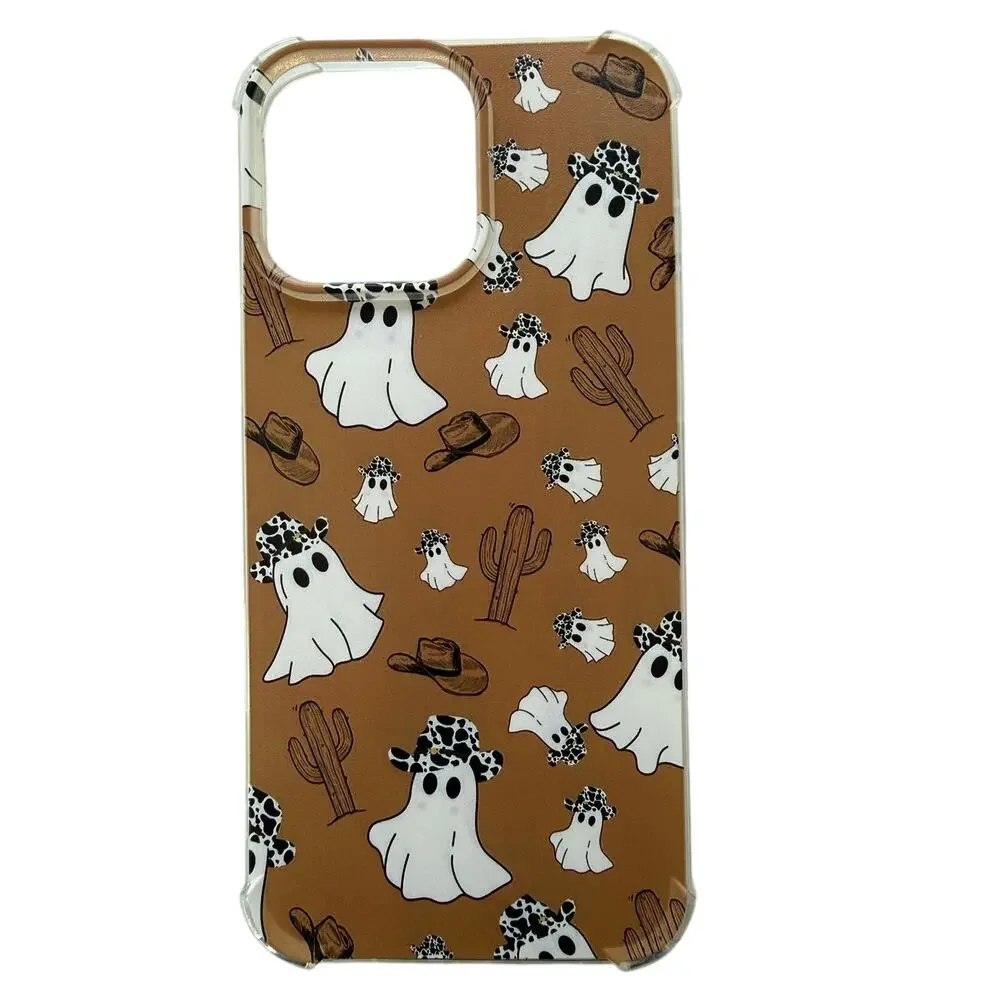 Iphone 16 Pro Max Case Jelly Ultra Slim Cowboy Ghosts Cactus Hats New Halloween